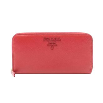 Prada Pre-owned Wallets, female, Red, Size: ONE SIZE Pre-owned Leather Long Wallet
