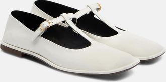 The Row Leather ballet flats