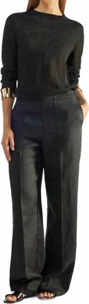 Liviana Conti Linen Blend Sweater In Black