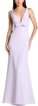 Mac Duggal Sleeveless V Neck Mermaid Gown With Bow in Lilac at Nordstrom, Size 14