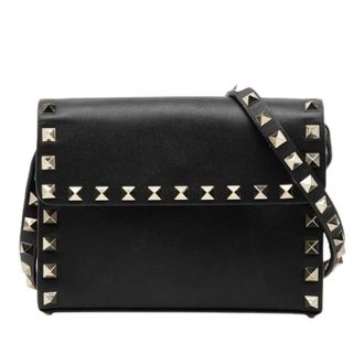 Valentino Pre-owned Cross Body Bags, female, Black, Size: ONE SIZE Pre-owned Leather Crossbody Bag