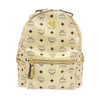 MCM Pre-owned Backpacks, female, Beige, Size: ONE SIZE Pre-owned Leather backpacks