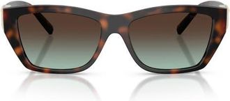 Tiffany & Co. 56mm Rectangular Sunglasses in Havana/azure Gradient Brown at Nordstrom