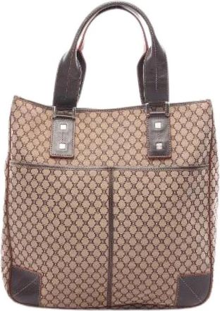Celine Pre-owned Canvas Leather Tote Bag - Dames - Vintage Shopper - Beige - ONE Size - Leer - Vintage