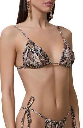 AFRM Capri Triangle Bikini Top in Sand Serpent at Nordstrom Rack, Size X-Small