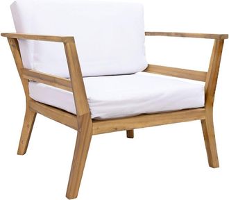 Sunnydaze Bodie Acacia Patio Armchair With Cushions