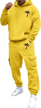 Generic Mens Tracksuit Full Set Long Sleeve Hoodies and Joggers 2 Piece Sweat Suit Hooded Sweatshirts and Bottoms Set for Jogging Gym