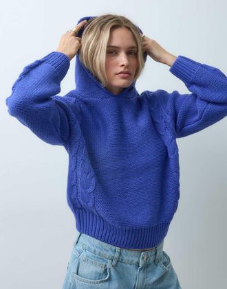 Reclaimed Vintage maglione con collo a imbuto e bottoni blu