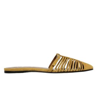by FAR By Far, Schoenen, Dames, Geel, 36 EU, Su&egrave;de, Donkergele Su&egrave;de Slip-On Sandalen