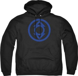 Gildan Green Lantern Blue Emblem Adult Pull Over Hoodie / Hooded Sweatshirt