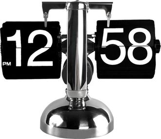 OEM Reloj De Escritorio Inclinable, Reloj Mec&aacute;nico Retro Preciso Con Mecanismo De Cuarzo De Acero Inoxidable Y N&uacute;meros Grandes Para El Hogar (negro)