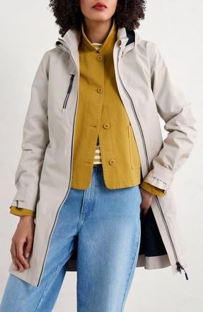 Seasalt Cornwall Coverack Waterproof Organic Cotton Blend Coat in Driftwood at Nordstrom, Size 16 Us