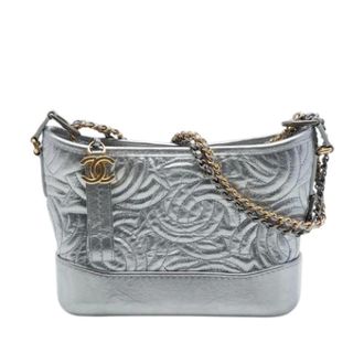 Chanel Pre-owned Gabrielle Schoudertas - Dames - Pre-owned - Grijs - Maat: ONE Size Leer