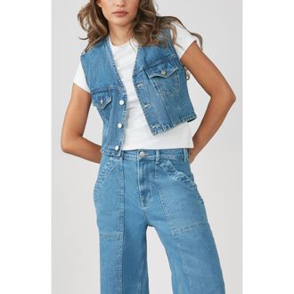 Lola Jeans Carter Cropped Vest in Vintage Nostalgia at Nordstrom, Size X-Large