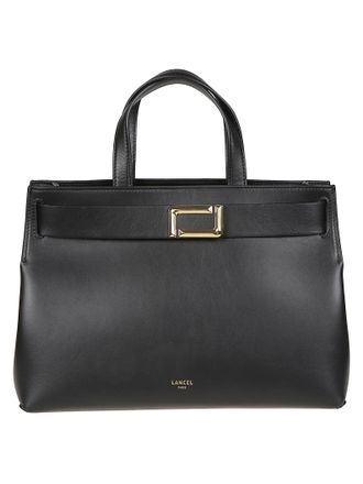 Lancel Black Angele Medium Tote Cow Leather Tote Bag