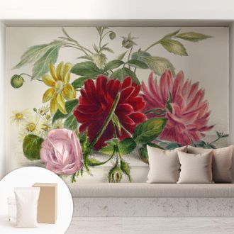 Tulup Carta Da Parati Con Design Moderno - Per Rinnovamento Rapido - Non-woven - Per Interni Moderni Bouquet Di Fiori 208x146 Cm