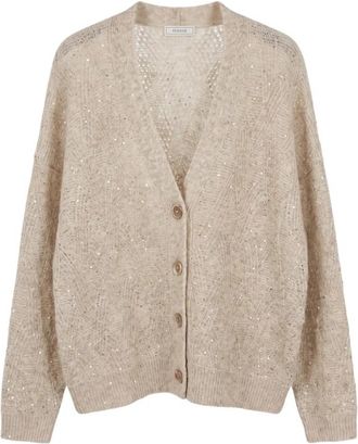 PESERICO Alpaca- wol en mohair vest - Dames - Vesten - Beige - M - Wol - Truien & Vesten