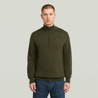 G-Star Premium Core Half Zip Gebreide Trui - Grijs - Heren