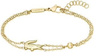 Lacoste Crocodile Station Bracelet in Gold at Nordstrom