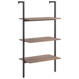 vidaXL Scaffale Pendente 3 Livelli Marrone Scuro E Nero 64x35x120,5 Cm - Vidaxl