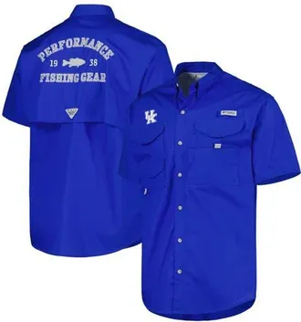 Columbia Mens Columbia Royal Kentucky Wildcats Bonehead Button-Up Shirt at Nordstrom, Size X-Large