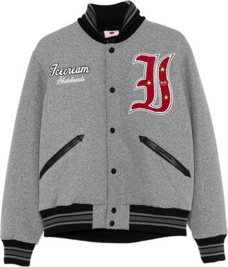 Icecream Bomber Jackets, male, Gray, Size: M Logo-appliqu&eacute; Bomber Jacket
