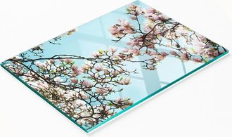 OEM Tabla De Servir De Cristal Para Cocina Con Estampado De Flores De Magnolia, 80x52 Cm