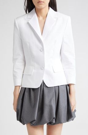 Marni Baby Cotton Poplin Shrunken Blazer in Lily White at Nordstrom, Size 6 Us