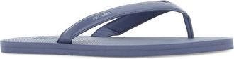 Prada Mens Cerulean Blue Leather Thong Slippers Aviazione Flat Shoes