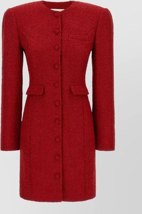 Magda Butrym boucl&eacute; mini single breasted coat