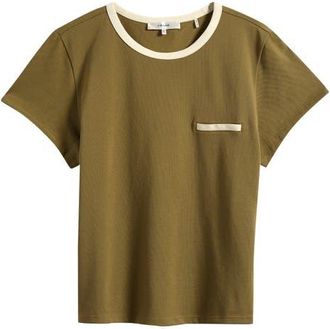 Frame Denim The Piqu&eacute; Baby Tee in Military Multi at Nordstrom, Size X-Small
