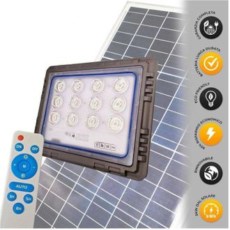 Trade Shop Trade Shop Traesio - Trade Shop - Faro 100 Watt Con Pannello Solare Luce Forte Telecomando Batteria Lunga Durata