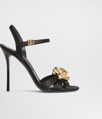 Dolce & Gabbana Satin Sandals - Woman Black Viscose 39.5