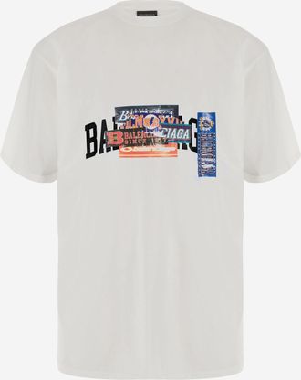 Balenciaga Mens Cotton T-Shirt White T-Shirts And Polos
