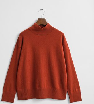 GANT Women Superfine Lambswool Turtleneck Sweater (XS) MODERN RUST