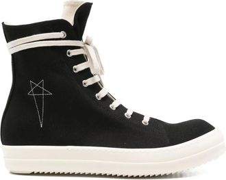 Rick Owens Sneakers con zip e ricamo a stella - Nero