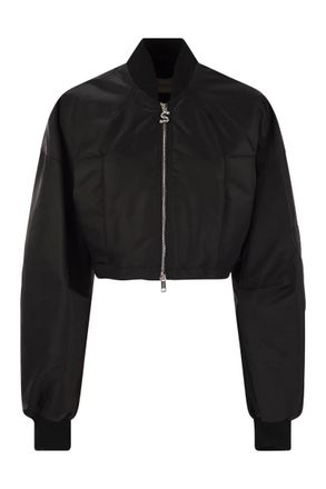 Max Mara Womens Avenue - Drip-proof Twill Bomber Jacket - Black Nylon - Size EU 36 (Womens)