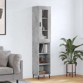 Berkfield Home Highboard Concrete Grey 34.5x34x180 cm Engineered Wood