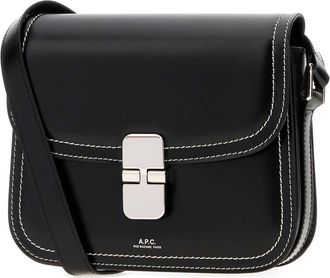 A.P.C. Womens Black Leather Small Grace Shoulder Bag Noir Borse A Mano