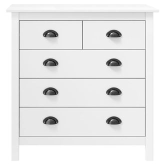 Berkfield Home Sideboard Hill White 79x40x80 cm Solid Pine Wood | Size: 79 x 40 x 80 cm