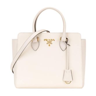 Prada Leather Crossbody Bag - female - Prada - Cross Body Bags - White - ONE SIZE - Bags