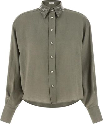Brunello Cucinelli Mujer, Blusas y Camisas, Verde, Talla: M