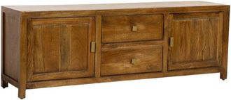 Wanderlust Deco Mueble bajo de madera marrón 2 puertas y 2 cajones 170x40x56h cm