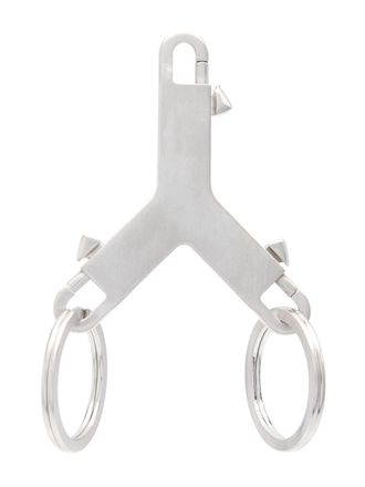 Rick Owens small Cerberus keychain - men - Iron/Brass - One Size - Silver