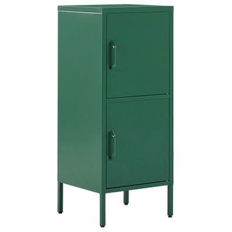 Beliani Beliani - Armario De Metal Verde 40 X 40 Cm 2 Puertas 4 Estantes Almacenaje Oficina Huron
