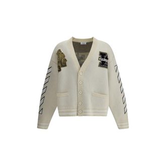 Off-white Cream Cotton Mens Cardigan
