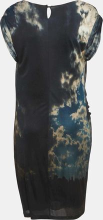 Roberto Cavalli Blue Printed Jersey Short Dress