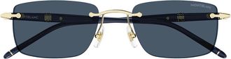 Montblanc Sunglasses Mb0344 S 003 Gold/Blue Men