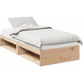 vidaXL Sof&aacute; Cama Con Colch&oacute;n Madera Maciza De Pino 90x200 Cm Vidaxl