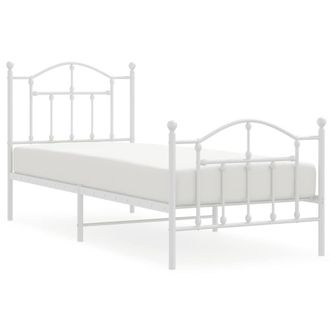 Berkfield Home Metal Bed Frame with Headboard & Footboard White 80x200 cm